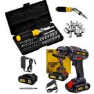 Kit de Ferramentas com Jogo de Bits e Soquetes Sextavado e Parafusadeira 12V Kit de Ferramentas com Jogo de Bits e Soquetes Sextavado e Parafusadeira 12V