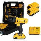 Kit de Ferramentas com Parafusadeira 25V e 2 Baterias Completo com Maleta Profissional