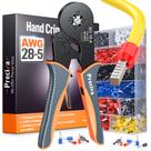 Kit de ferramentas de crimpagem de ponteiras Preciva Ratchet Jaw AWG 28-5 w/1200