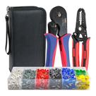 Kit de ferramentas de crimpagem HKS Ferrule Crimper Alicate com descascador de fios