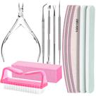Kit de Ferramentas FANDAMEI para Unhas - Lixas 100/180 e Pinças para Cutículas