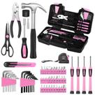 Kit de ferramentas GETFOO de 58 peças rosa com caixa de ferramentas de plástico para mulheres Kit de ferramentas GETFOO de 58 peças rosa com caixa de ferramentas de plástico para mulheres