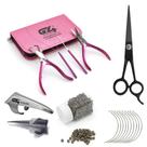 Kit de ferramentas para extensão de cabelo e miçangas, conjunto de alicates com estojo G4 VISION