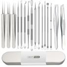 Kit de ferramentas Pimple Popper Qimouwp 16 unidades com estojo de aço inoxidável