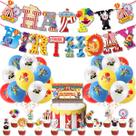 Kit de festa com tema de animais de circo com 24 balões de látex e banner