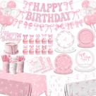 Kit de Festa de Aniversário com Laço Rosa Pymurod para 24 pessoas