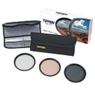 Kit de filtros Tiffen 55 mm Photo Essentials UV, 812, polarizador