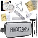 Kit de fisioterapia itens martelo buck fita imc goniometro grande e pequeno necessaire