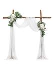 Kit de flores em arco de casamento VEVOR artificial branco com cortinas