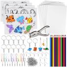 Kit de folhas de plástico retráteis ASTARON 168 unidades para artesanato infantil
