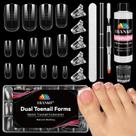 Kit de formas de unhas em gel de poliéster EBANKU para dedos dos pés com solução deslizante