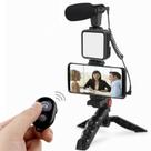 Kit De Fotografia Luz De Vídeo + Microfone + Tripé Dobrável + Suporte Celular Com Controle Bluetooth