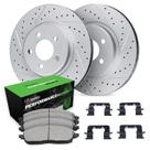 Kit de Freio R1 Concepts com Discos Perfurados e Ranhurados para Infiniti G35 350Z