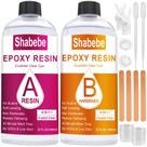 Kit de fundição de resina epóxi Shabebe 1,9 L Crystal Clear para bricolage