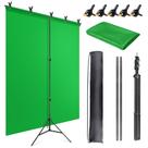 Kit de Fundo Verde Jebutu 1,5x2m em Formato T com Suporte