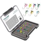 Kit de gabaritos de pesca no gelo MUUNN Tungsten 21 unidades para Crappie Walleye