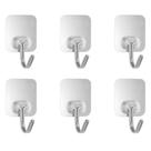 Kit de Ganchos Multiuso 6 Peças c/ Adesivo Aço Inox - Quanhe