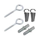 Kit de ganchos pitão com bucha e mola para fixação de varal