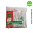 Kit de Garfo e Faca Reforçados 17,5cm Branco embalado individualmente Goldenplast com 50 unidades