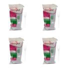 Kit de Garfo para Sobremesa 12,5cm Branco Biodegradável Goldenplast 4 Pacotes com 50 unidades