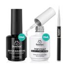 Kit de Gel Construtor Beetles 15 ml Top Coat Brilhante com Pincel