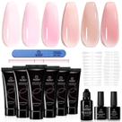 Kit de gel para extensão de unhas Beetles Poly com 6 cores para mulheres Kit de gel para extensão de unhas Beetles Poly com 6 cores para mulheres