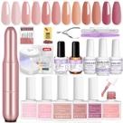 Kit de gel para unhas Builder SAVILAND com furadeira de unhas 6 cores e 10 mL