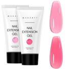 Kit de gel para unhas Poly Makartt Transparente Rosa e Rosa Choque 50mL x2