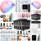 Kit de gel para unhas Poly Modelones 8 Rosy Pink com lâmpada LED de 48 W