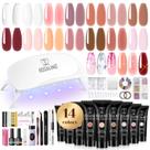 Kit de Gel para Unhas ROSALIND - 14 Cores + 72 Acessórios para Nail Art
