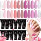 Kit de gel Poly Nail Extension para besouros de 12 cores com lâmpada UV