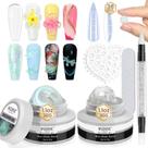 Kit de gel Solid Builder MIZHSE Mermaid Pearl & Clear 30 ml x2