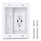 Kit de gerenciamento de cabos ZEXMTE na parede com tomadas AC e portas USB
