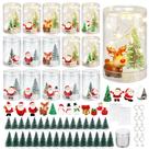 Kit de globos de neve de Natal Fovths, 16 unidades com potes de plástico e árvores