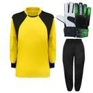 Kit de Goleiro Infantil Camisa + Calça Acolchoada + Luva (P a G)