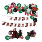 Kit de guirlanda de arco de Natal com 52 balões e banner de látex
