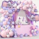 Kit de guirlanda de balão com tema de elefante para chá de bebê, 143 unidades