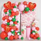 Kit de guirlanda de balão de festa Strawberry 118 unidades com papel alumínio e látex Kit de guirlanda de balão de festa Strawberry 118 unidades com papel alumínio e látex