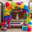 Kit de guirlanda de balão Kozee Mexican Fiesta 130 unidades com taco de cacto