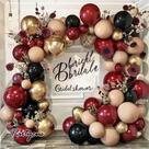 Kit de guirlanda de balões Partycus Burgundy Gold Black Duplo Recheado