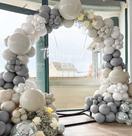 Kit de guirlanda de balões Partycus Grey White Sand Double Stuffed