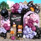 Kit de guirlandas de balões de Halloween pronto com abóbora Spider Bat
