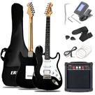 Kit de guitarra elétrica Ermik Soild Body com amplificador 20W para iniciantes