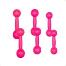 Kit de Halteres Revestidos Pares de 1,2 e 3 Kg - Rosa