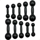 Kit de Halteres Revestidos - Pares de 1,2,3,4 e 5 Kg - Preto Kit de Halteres Revestidos - Pares de 1,2,3,4 e 5 Kg - Preto