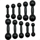 Kit de Halteres Revestidos - Pares de 1,2,3,4 e 5 Kg - Preto Kit de Halteres Revestidos - Pares de 1,2,3,4 e 5 Kg - Preto