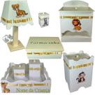 Kit de Higiene bebê mdf masculino ou feminino SAFARI UNISSEX BRANCO E CREME Kit de Higiene bebê mdf masculino ou feminino SAFARI UNISSEX BRANCO E CREME