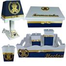 Kit de Higiene de bebê madeira Mdf menino 6 pçs - AZUL MARINHO DE URSINHO REI