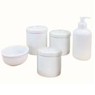 Kit de Higiene para Bebê - Lavabo 5 Peças Off White em Porcelana