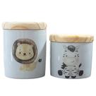 Kit de Higiene para Bebê Safari com 2 Potes de Porcelana e Tampas de Pinus